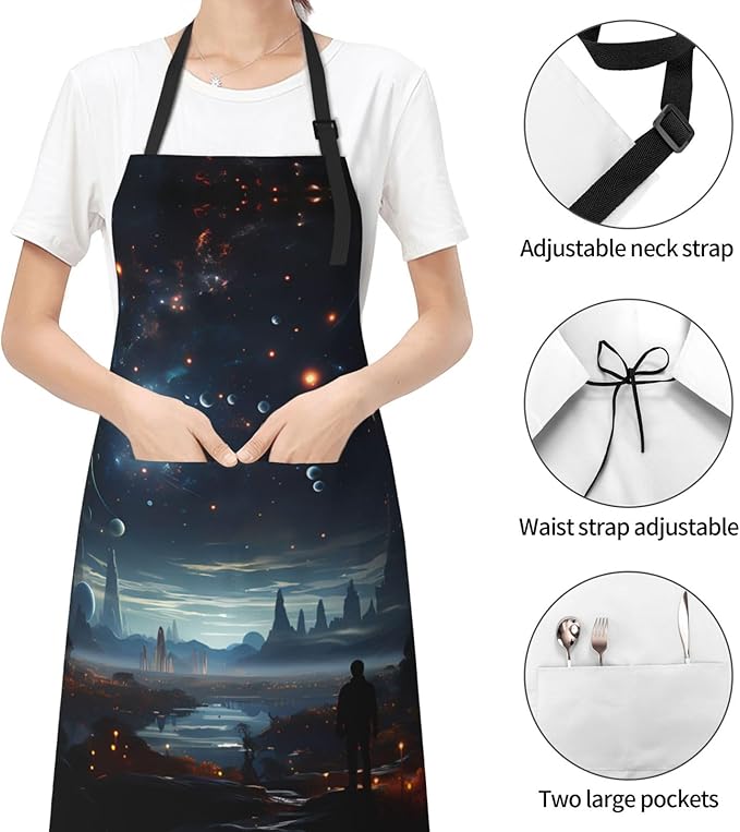 Tyrannosaurus rex Heavy Duty Waterproof Apron with Pockets for AdultsResistant Grilling, Gardening, Painting