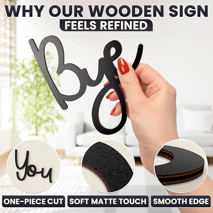 21.6" Love You Bye Sign Above Door Decor - Wall Sign Door Decorations, Good for Inside and Outside Use, Lightweight and Easy to Install Farmhouse Wall Art, Suitable for Hallway and Living Room