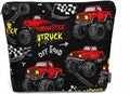 Truck Cosmetic Travel Bag For Toiletries, Graffiti Monster Trucks Car Makeup Bag Toiletry Bags For Women, Flax Cosmetic Bags Make Up Bag Purse Toiletries Bag Birthday Gift, Red Black