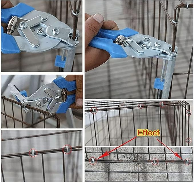 2400PCS M Nail Ring Pliers, Metal Precision Animal Cages Chicken Coop Wire Clip Buckles Kits for Chicken Rabbit Cage Building