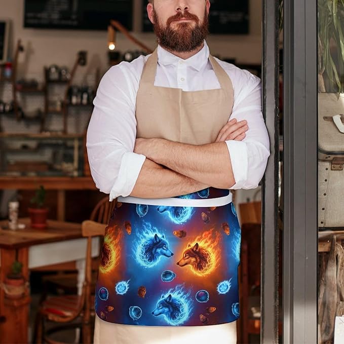 Server Waitress Waist Apron Cooking Kitchen Restaurant Aprons for Women Men