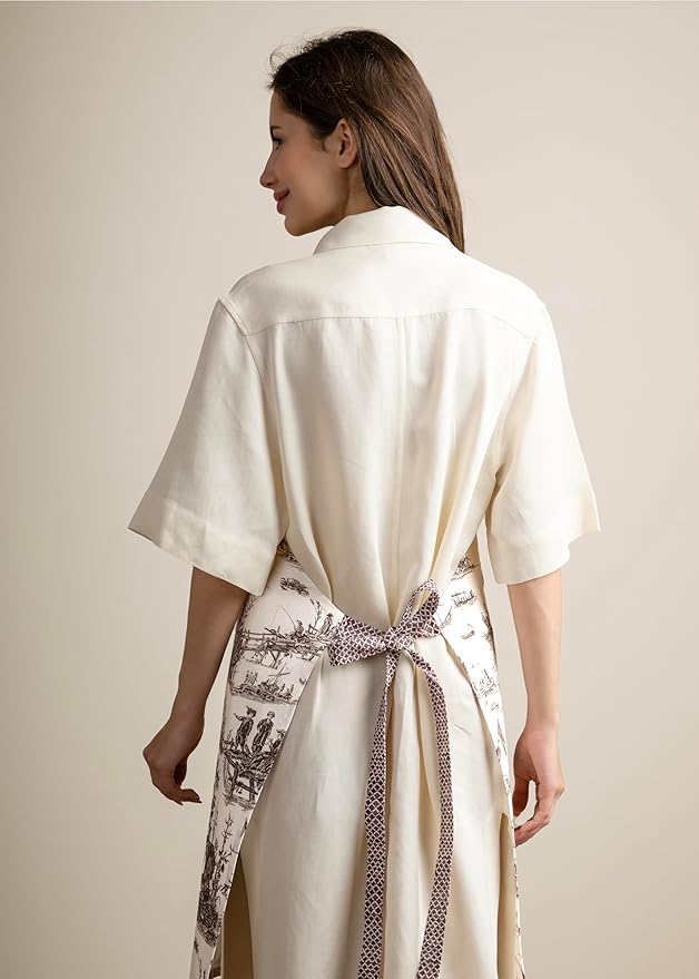 Maison d' Hermine 100% Cotton Apron for women with Pocket Kitchen Chef Apron for Men Cooking Easter Decorations