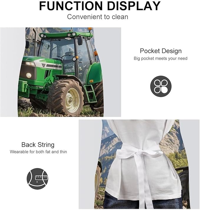 Waterproof Apron Adjustable Bib Aprons with Pockets Smiling Apron Kitchen Aprons for Women Men
