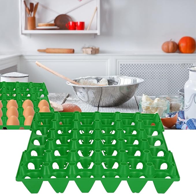 Egg Crates, 30 Cell Egg Tray, Plastic Egg Storage Bulk for Egg Storage Transportation Home Farm Supplies(green)