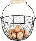 Egg Basket With Handle,Wire Egg Basket for Gathering Fresh Eggs, Round Egg Collecting Basket for Farm,Vintage Style Chicken and Duck Eggs Basket Egg Countertop Storage Container Holder ﻿