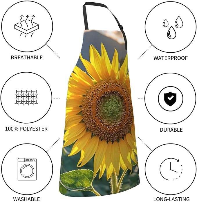 Waterproof Apron Adjustable Bib for Women Men Tractor farm Cooking Aprons Chef Bibs with 2 Pocket