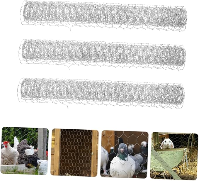 POPETPOP Galvanized Iron Wire Netting Hexagonal Mesh Screen for Garden Wire Fencing