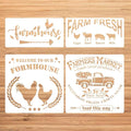 Farmhouse Stencils for Painting on Wood,Farm Fresh Market Reusable Painting Stencils,Large Farm Theme Stencils,Farm Theme Drawing Art Template for Farmhouse Craft Display Prints