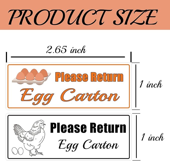 Please Return Egg Carton Tag Stickers 1 x 2.625 Inch - Farm Fresh Chicken Eggs Labels Egg Stickers 500 Pcs