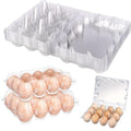 Egg Cartons 12 Packs - 4x3 Egg Cartons Bulk 1 Dozen Plastic Egg Carton Cheap Bulk, Clear Empty Reusable Egg Carton Holds up to 12 Eggs Securely for Farm Market Family Kitchen Storing Eggs