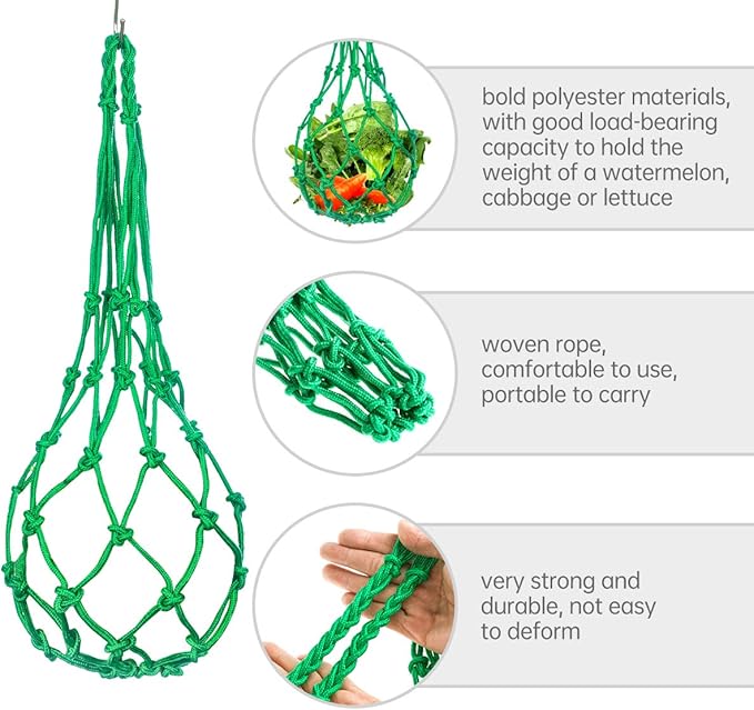 2PCS Chicken Veggies Skewer Fruit Holder with S Hooks for Hens, Hanging Feeder Toy for Chickens, Large Birds (Yellow+Green)