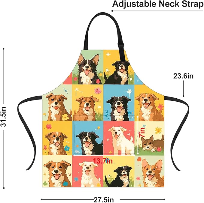 Apron Adjustable Waterproof with Two Deep Pockets Wowen men for Summer BBQ Pool Parties & Resorts
