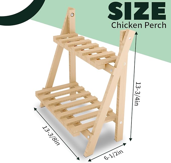 Chicken Perch,Strong Chicken Roosting Bars for Coop and Brooder,Foldable Chick Jungle Gym,Chicken Perch for Coop,Chicken Toys for Coop,Training Perch for Chick,Large Bird,Parrot