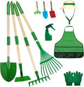 Kids Gardening Tools Set,11Pcs Garden Set for Kids with Shovel, Rake, Leaf Rake,Summer Outdoor Backyard Farm Digging Weed Toys Beach, Sand, Garden Play Set Birthday Gift for Boys Girls