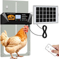 Automatic Chicken Coop Door - Solar Powered, Extra Large 16"x12" Door with Remote & Timer, Anti-Pinch Safety Alarm, Waterproof Aluminum Alloy, 5-Year Warranty for Chickens, Ducks, Geese