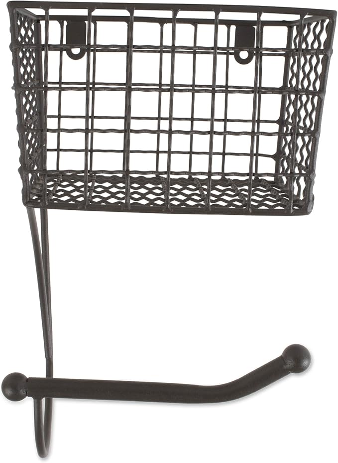 DII Rustic Farmhouse Bathroom Décor, Metal Storage, Toilet Paper Holder, Gray