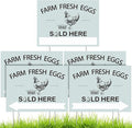 Soaoo 5 Pcs Farm Fresh Eggs Sold Here Sign 16 x 12 Inch Double Sided Fresh Eggs for Sale Sign Corrugated Plastic Chicken with Stakes Easter Egg Sale Signs for Indoor Outdoor Yard