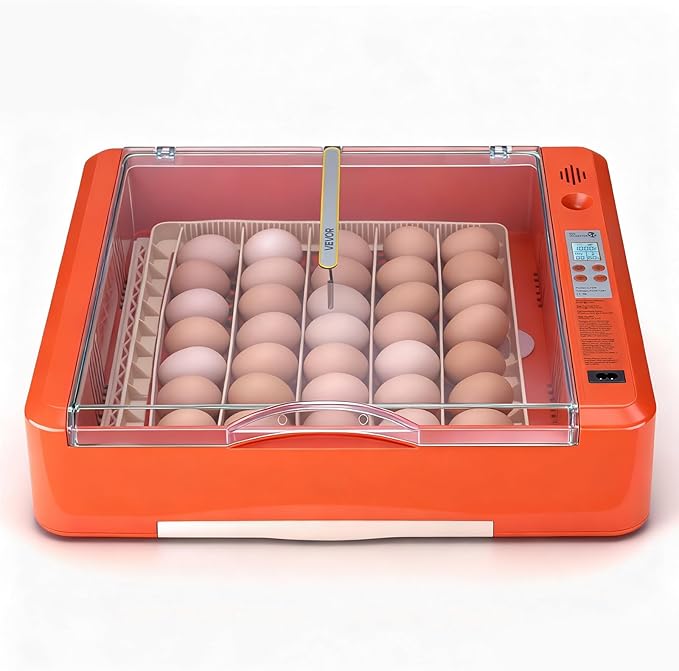 VEVOR 36 Egg Incubator, Automatic Egg Turner with LED Candler & Water Tray, Temperature & Humidity Control, 360° View Clear Window, Poultry Eggs Incubators for Hatching Chicks Ducks Goose Quails