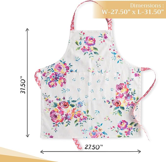 Maison d' Hermine 100% Cotton Apron for women with Pocket Kitchen Chef Apron for Men Cooking Easter Decorations