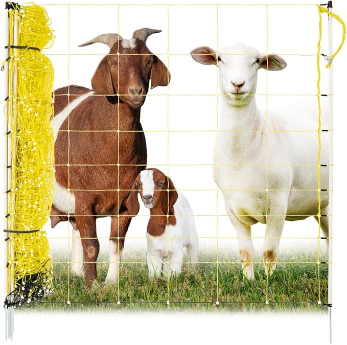 Premier 1 Portable Electric Goat & Sheep Net Fence with Built-in Posts | Yellow – 42"H x 164'L