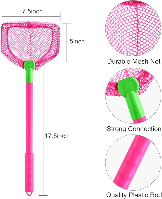 Coopay 4/8 Pieces Butterflies Fishing Net Catching Bug Floating Bait Beach Nets for Outdoor Playing