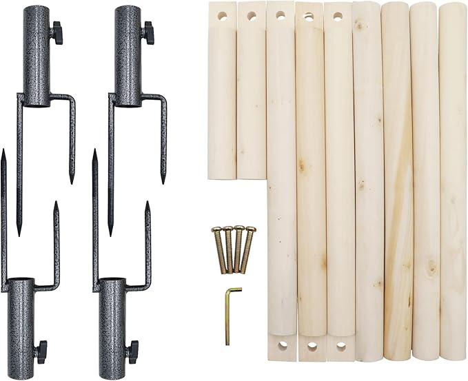 Large Chicken Perch Toy for Coop, Wooden Chick Perch Stand with Metal Ground Plug, Chicken Coop Backyard Poultry Accessories, Suitable for Poultry Rooster Chicks Large Bird Parrot