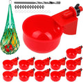 12 Pack Chicken Water Cups, Automatic Chicken Waterer for Poultry Automatic Chicken Watering System, Long-Lasting Use Chicken Waters, Water Feeder Kit for Chick, Duck, Goose and Bunny