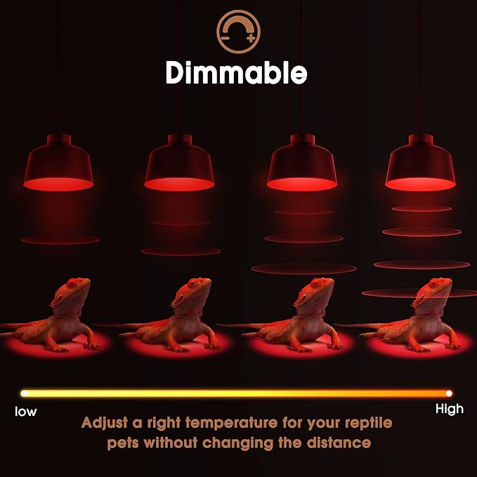 Briignite G9 Infrared Heat Lamp Bulbs for Reptile, Mini Reptile Light, Dimmable Night Red UVA Reptile Heat Lamp, 2 Pin Base Mini Heat Bulbs 50W, Bearded Dragon Turtle Lizard, 2Pack
