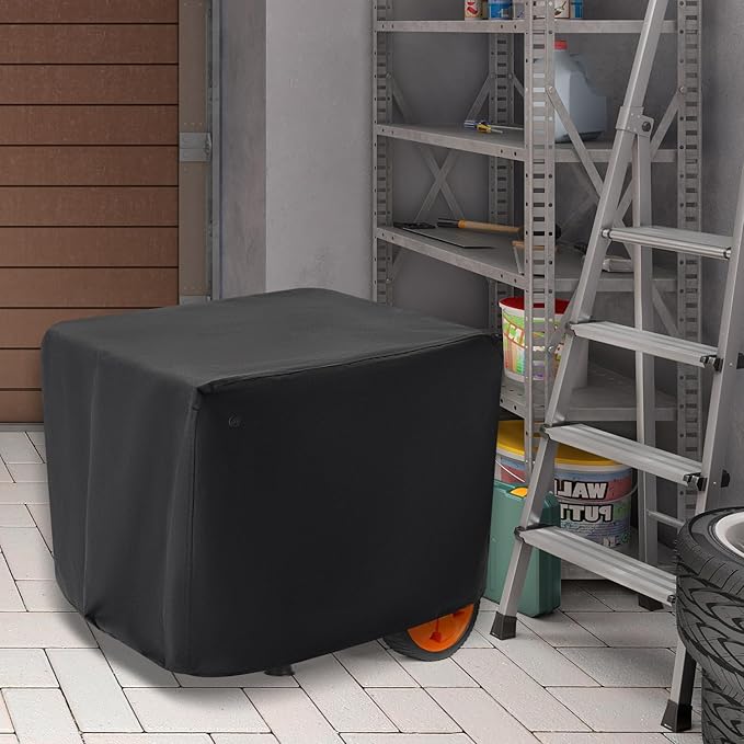 Waterproof Generator Covers for Outside (24"L x 18"W x 20"H), Heavy Duty 900D Polyester Fabric Portable Generator Covers Fits for iGen4500,Honda EU3000iS, Wen 3800,Predator 3500 4375 Generator, Black