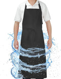 3-Layer Waterproof Apron - Pocket-Free Hygienic Design for Dishwashing & Dog Grooming - Lightweight Durable Protection for messy Kitchen Cooking, Baking, for Men & Women (1 Pack,Black)
