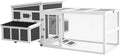 PawHut Wooden Chicken Coop, Chicken Tractor with Large Run for 6 Chickens, Outdoor Poultry Cage Rabbit Hutch Duck Coop Hen House with Nesting Box, Tray, Windows, Dark Gray