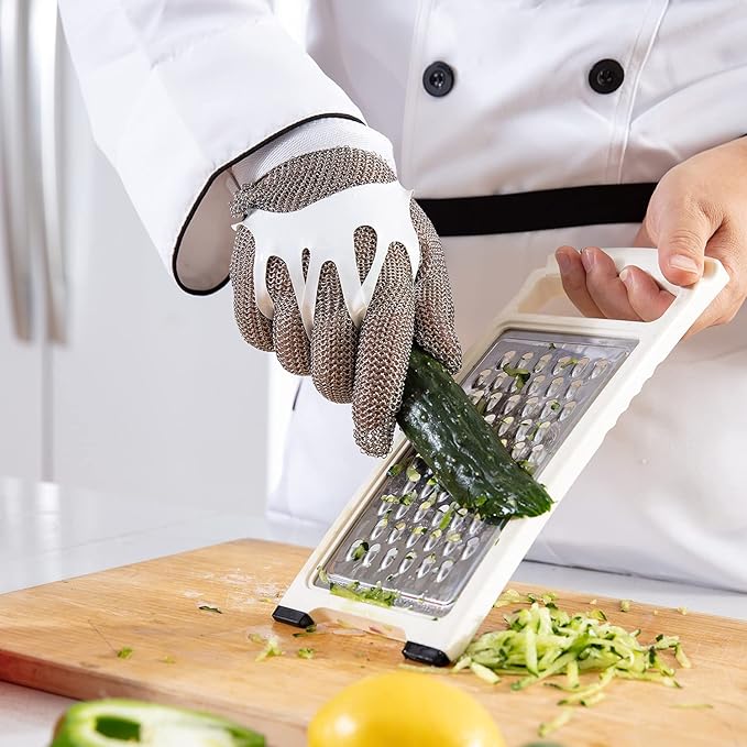 Dowellife Chainmail Glove, Cut Resistant Food Grade, Stainless Steel Mesh Metal Knife Cutting Glove for Butcher, Oyster Shucking Kitchen Mandoline Chef Slicing Fish Fillet (Medium)