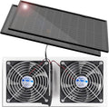 AntPay 20W Solar Powered Fan Kit, IPX7 Weatherproof Dual Fan, Solar Exhaust Intake Cooling Ventilation for Chicken Coop,Greenhouse,Shed,Pet House,Outside with 11Ft/3.5m On/Off Switch Cable