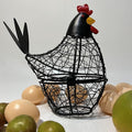Chicken Wire Egg Basket Egg Holder Farmhouse Rustic Vintage Rooster Decor Chicken Shaped Egg Basket Fruit Storage Wire Basket For Collecting And Countertop Storing Egg (Black)
