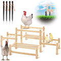 Leinuosen 5 Ladder Large Chicken Perch Ladder for Coop & Brooder Pine Wood Chick Roosting Bars with 4 Black Camping Nails, Poultry Jungle Gym Accessories
