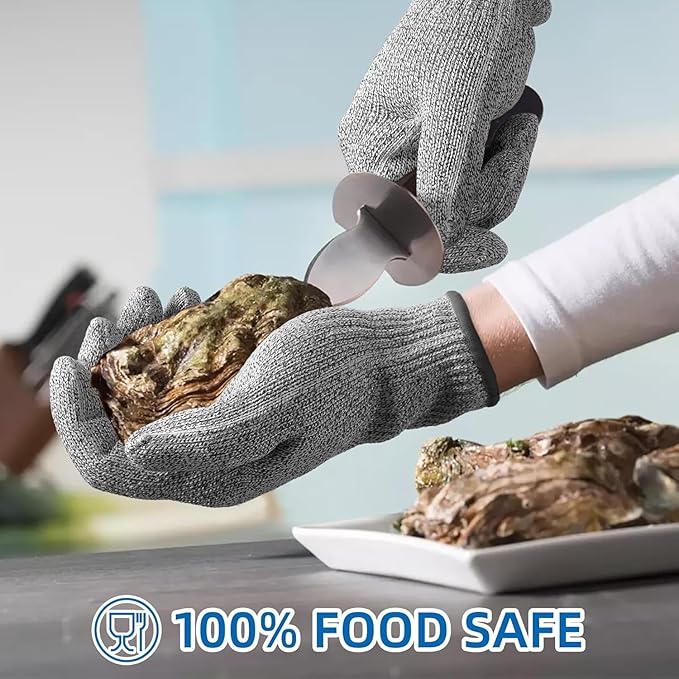 Schwer SlicePro ANSI A9 Cut Resistant Gloves, Food Grade Reliable Cutting Glove, Mandoline Gloves for Kitchen Meat Cutting, Oyster Shucking, Fish Fillet Processing, Non-PFAS, PR1501-G, S