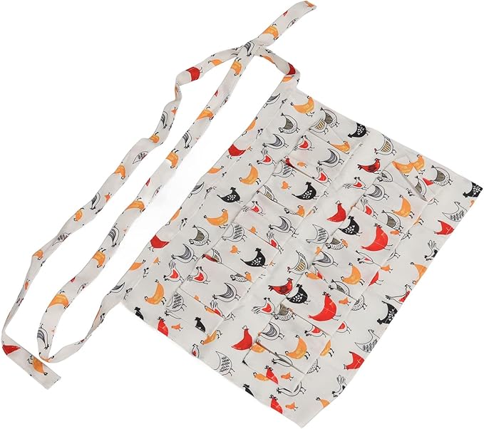 Eggs Collecting Apron for Adults, Chicken Egg Gathering Apron with 12 Pockets, Hands - Free Egg Holder for Duck Goose Turkey Eggs, Durable Cloth Farm Apron Size L (Type 7)