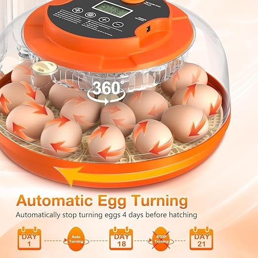 18 Egg Incubator with Automatic Egg Turning and Humidity Control, Eggs Incubators for Hatching Eggs Chicken Quail Ducks Goose Parrot for Home Classroom Lab Farm