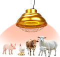 Heat Lamp for Chicken Coop, 400 Watts Carbon Fiber Chicken coop Heater, Adjust 2 Mode Temp&Hanging Height, Waterproof,Indoor & Outdoor Heater,For Cow,Sheep,Livestock (（round 600W)