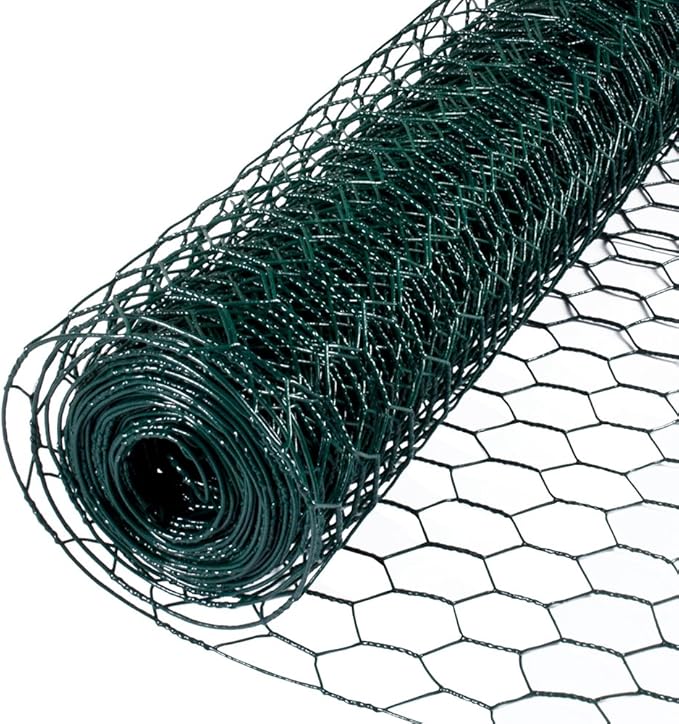 YARDGARD – 1 Inch Twisted Mesh Wire Fence – 24 Inches by 25 Feet – Green PVC Coated Steel – for Poultry Netting | Rabbit Fencing | Garden Protection and Plant Support