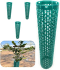 15" Spiral Tree Trunk Protectors, Stackable Adjustable Guards Protect Bark from Weed Eaters, Deer & Rodents, Tall Sapling, Orchard & Vineyard Vine Protection (12, Green)