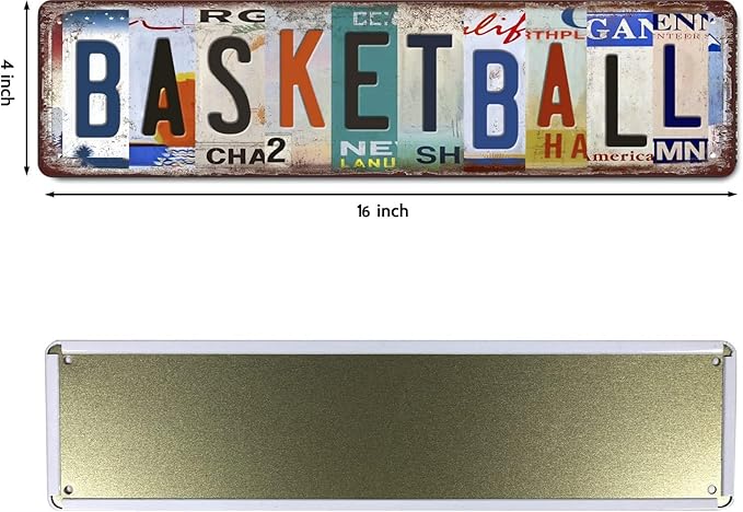 Basketball Metal Sign Basketball Decor Basketball Gifts For Boys Bedroom Basketball Poster For Boys Room Wall Decorations Vintage Sport Metal Tin Signs Basketball Street Signs 4x16 Inch