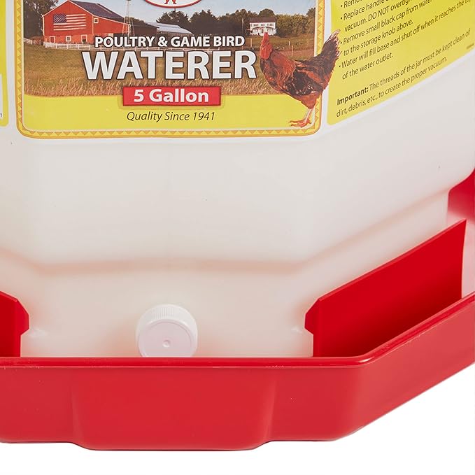 Little Giant PPF5 5 Gallon Automatic Poultry Waterer for Chickens, Red (2 Pack)