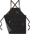 Denim Bbq Apron for Men Women with Pockets Adjustable Cross Back Chef Aprons for Kitchen Cooking Grilling Working
