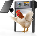 Automatic Chicken Coop Door, Solar Powered Roll-Up Chicken Door with Light Sensor, Timer & Manual Mode, 2500mAh Battery, USB-C Backup, Aluminum Frame, Anti-Pinch, for Chicken Coop Size:13.2''x8.9''