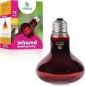 Reptile Heat Lamp,75W Red Basking Spot Lamp Bulb for Chickens Amphibians, Infrared Heat Emitter Light for Coop