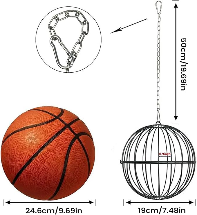 Hangings Chicken Feeder, Portable, 9x19x19cm, Adjustable Hanging Chain, Large Animal Feede, Encourages Natural Foraging, for Chickens, Ducks, Quail, Goats, Horses, Deer