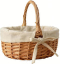 Small Wicker Basket Wicker Picnic Basket Storage Basket Bread Basket, Eggs Candy Basket for Candy Harvesting Photography Prop