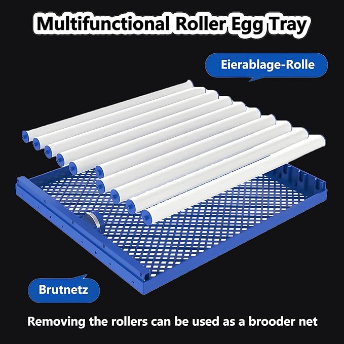 Poultry Pigeon & Game Bird Egg Incubators with Auto Turn & Smart Temp/Humidity Control & Egg Candler Poultry Hatcher Machine for Hatching Eggs Adjustable Rollers for Any Egg Size 272eggs