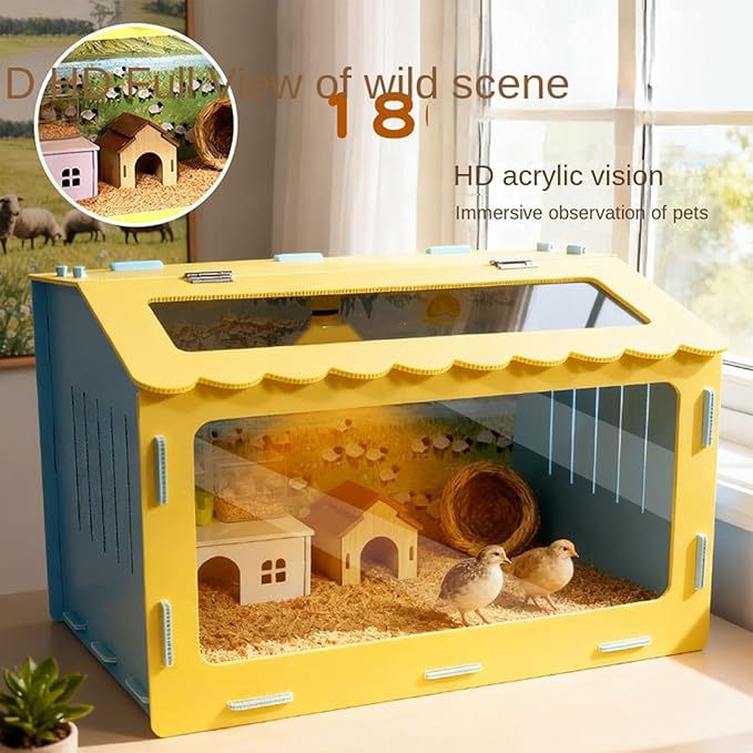 Chicken Brooder - Chew-Resistant with Observation Window, Quail Brooder Box Kit for Small Space Backyard Urban Home Small Farm Apartment Garage Beginners Adults